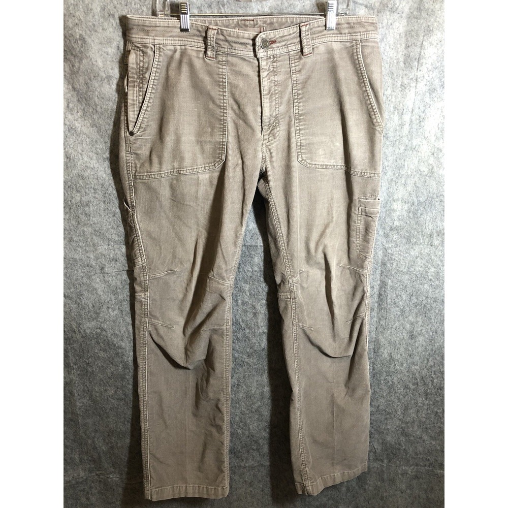 L.L. Bean Pants Men 35x32 Tan Corduroy Utility Carpenter Workwear Hike Camp